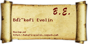 Békefi Evelin névjegykártya