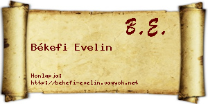 Békefi Evelin névjegykártya